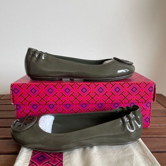 Tory Burch Minnie Ballet Travel Leather Flats Moss Women Size 5.5(141368)$228 - Picture 7 of 15